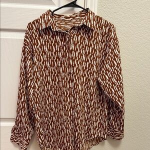 SHEIN Brown and White Patterned Bodysuit
